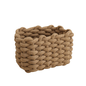 Cesta de Almacenamiento de Cuerda de Algodón Tejida a Mano Estilo Japonés <span class=keywords><strong>para</strong></span> Cocina, Escritorio, Cosméticos, Juguetes, Artículos <span class=keywords><strong>para</strong></span> Bebés, Organizador de Bocadillos - Product Image 6
