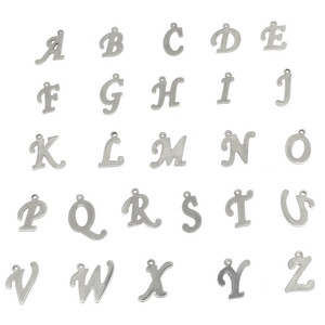 Etiquetas colgantes de acero inoxidable con letras del alfabeto A-Z, grosor de 0.8 mm, para pulseras, collares y accesorios de joyería. - Product Image 5