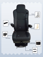 Sièges de voiture modifiés, sièges conducteur haute performance en cuir, sièges pneumatiques pour camping-car et poids lourds, sièges de camion avec suspension