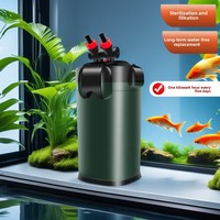 Pompe de Circulation et Filtration d'Eau 3-en-1 pour Aquarium avec Réservoir Externe en Plastique, Fonctionnement Ultra-Silencieux, Filtre à Cartouche