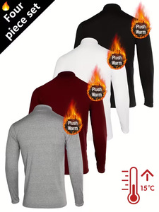 <span class=keywords><strong>Camiseta</strong></span> térmica de <span class=keywords><strong>manga</strong></span> <span class=keywords><strong>larga</strong></span> personalizada para <span class=keywords><strong>hombre</strong></span>, cuello alto, talla FC US, para correr. - Product Image 3