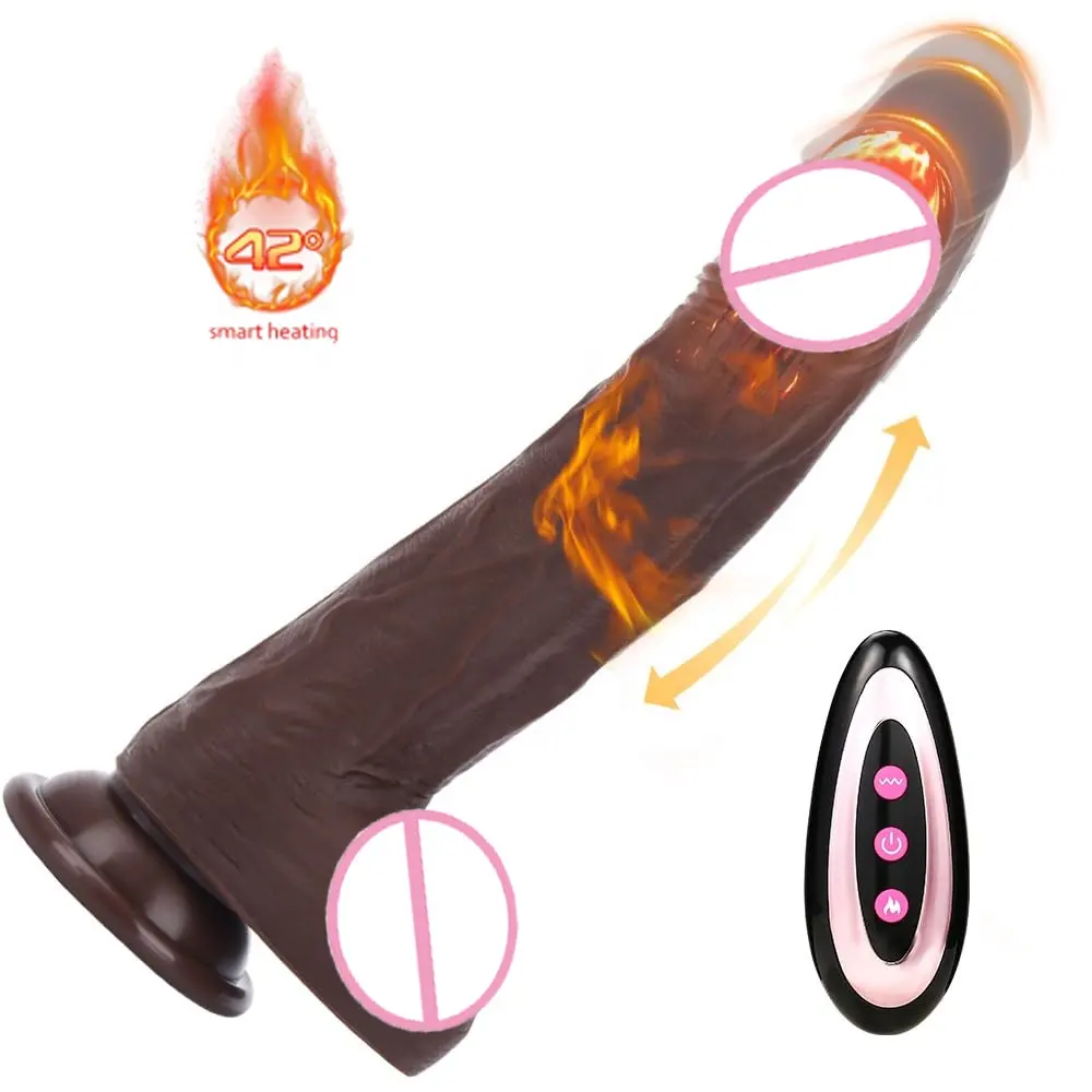 Оптом коричневый Телескопический реалистичный фаллоимитатор вибратор для женщин мастурбатор огромный пенис с присоской секс-игрушки для пары