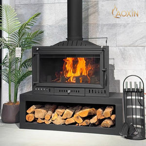 Moderna ghisa incastonata stufa a legna con vero fuoco per il riscaldamento domestico e l'arredamento in ville autocostruite - Product Image 2
