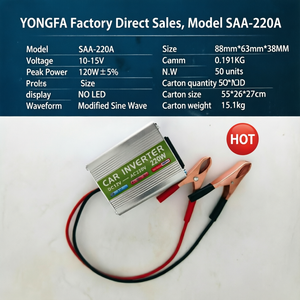 Convertisseur de courant pour voiture monophasé YONGFA, DC12V vers AC220V, utilisation domestique et pour appareils électroménagers, efficacité de 90%, <span class=keywords><strong>mini</strong></span> convertisseur à onde sinusoïdale modifiée - Product Image 3