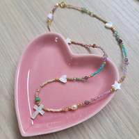 Collier personnalisé avec perles, collier avec lettres en perles, collier personnalisé fait main, bijoux colorés, cadeau pour femmes et filles