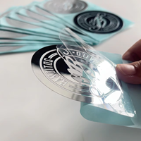Autocollant adhésif 3D en métal personnalisé, brillant, imperméable, couleur CMYK, impression de logo personnalisé, autocollants amovibles, marque Lopal