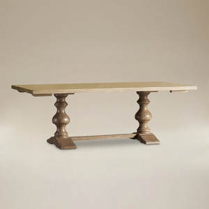 Mesa de Comedor Rectangular de Madera Natural Moderna PIORI con Patas de Madera Maciza - Product Image 1