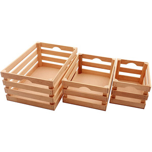 Cestas de almacenamiento de madera cuadradas de madera maciza con asa para cocina, sala de estar, almacenamiento de escritorio - Product Image 3