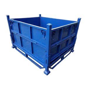 Contenedor de cesta de alambre plegable, malla de alambre apilable industrial, almacén de <span class=keywords><strong>metal</strong></span> - Product Image 3