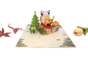 Hermosa artesanía 3D Pop tarjeta de felicitación para el día de Navidad decorativo vacaciones papel artesanía regalo al por mayor Xporter KIRICARD MC065 - Product Image 5