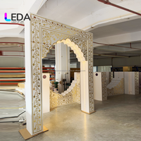 LEDA Bande lumineuse LED de luxe à motif doré, arche en acrylique pour la décoration de mariage, de fête et d'événements
