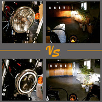 Phares et feux de route pour moto en alliage d'aluminium, feux LED multicolores de position supérieure pour rénovation/amélioration
