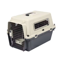 Cage et transporteur pour animaux de compagnie en fer et plastique de haute qualité avec porte en fil métallique, boîte approuvée par les compagnies aériennes pour chiens, chats et voyages