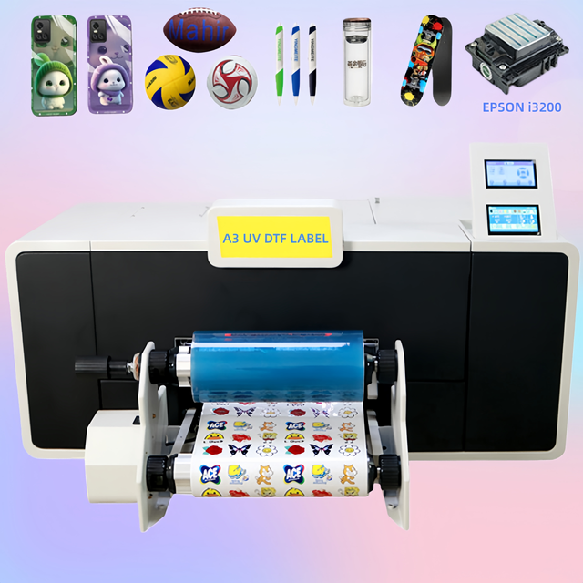 Eizoulyn 5 in 1 Multiple Cosmetic Plastic Bottle High Performance Desktop Digital A3 Roll to Roll 360 Rotary I3200 Uv Printer