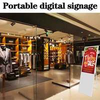 Écran lcd mobile de publicité 43-49 pouces, kiosque multimédia pliable, signalisation numérique