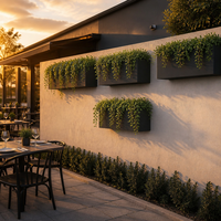 Jardinière murale en aluminium avec revêtement en poudre personnalisé, avec support, résistante à la rouille et aux intempéries, pour façade de bâtiment