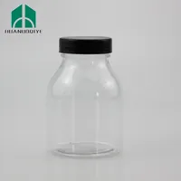 Botol Plastik Tekan Dingin Bulat Botol Minuman Jus 240 Ml 8 Oz Cetakan Layar PET Tutup Sekrup Kemasan Buah dan Sayuran