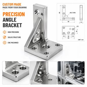 Conector de Esquina de Acero Mecanizado por CNC para Muebles, Placa de Refuerzo para Armazón de Gabinete con Orificios para Tornillos - Product Image 1