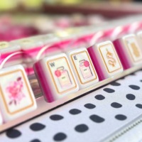 Bloques de Mahjong Acrílicos de 4 Capas, Estilo Nuevo, Borde Dorado, Diseño Personalizado de Peonía y Dragón, Fichas de Mahjong Impresas para Entretenimiento