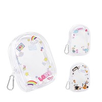 Sac de rangement et de présentation pour poupées en PVC transparent épaissi, style dessin animé mignon et amusant, compatible poussette, pour soins de bébé