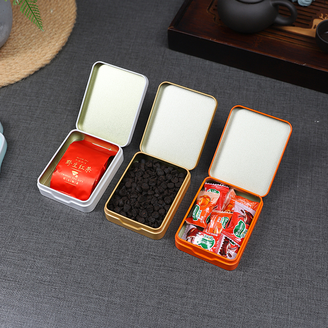 High-End Small Iron Metal Box for Casual Portable Gift Recyclable Thickened Empty Box for Tea Candy Jewelry Storage