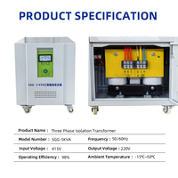 Transformateur triphasé personnalisé en cuivre 5 kVA, tension d'isolement 220 V 380 V 415 V 480 V, transformateur abaisseur AC-AC