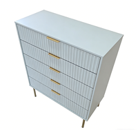 Armoire moderne en MDF à motif ondulé avec 5 tiroirs pour chambre à coucher, salon, hôtel, armoire pour salons