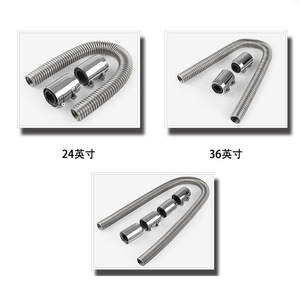 Juego de Mangueras de Refrigerante de Acero Inoxidable de 24, 36 y 48 Pulgadas con Conexiones Curvas para Mejora del Radiador del Automóvil - Product Image 2