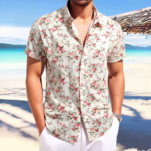 Chemises rouges délavées pour hommes Summer Sundays, style western, en coton, boutonnées, 1166 - Product Image 4