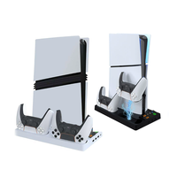 Support de refroidissement universel avec chargeur pour console PS5 Pro/PS5 Slim, station de charge pour manette avec ventilateur de refroidissement intégré