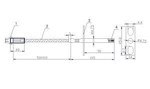 شواء/فرن درجة الحرارة الاستشعار الفولاذ المقاوم للصدأ شفة PT1000 التحقيق - Product Image 4