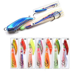 Alpha 60g-150g Luminous Octopus Metal Jig Deep Sea Slow Sink Skirted Inchiku Lure con gancho triple - Product Image 1