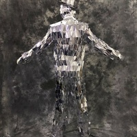 Ropa de Actuación Moderna con Espejos de Cristal Plateado para DJ, Club, Fiesta, Discoteca, Escenario, Disfraces de Halloween - Trajes de Trabajo para Zanqueros