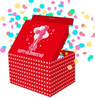 Boîte cadeau surprise à confettis personnalisée OEM/ODM, emballage cadeau d'usine avec logo et motif personnalisés pour cadeaux de marque