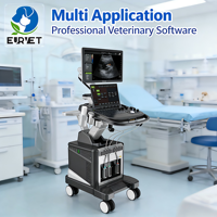 Échographe Doppler Couleur Vétérinaire Professionnel EURVET sur Chariot avec Gestion Intelligente des Données en Temps Réel 4D