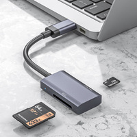 Lecteur de cartes SD TF double USB Type C 3.0 en alliage d'aluminium pour ordinateur portable