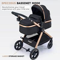 Poussette convertible BAB WAY BBST-6, berceau réversible, poussette pour bébé de 6 mois à 3 ans, cadre pliable en alliage d'aluminium