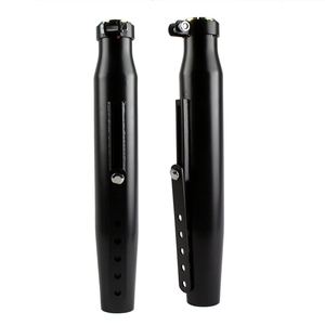 2PC / Paire Silencieux d'échappement vintage noir pour moto 415mm, tuyau de silencieux conique, réducteur 35-41mm pour <span class=keywords><strong>Harley</strong></span> Cafe Racer <span class=keywords><strong>Scrambler</strong></span> - Product Image 2