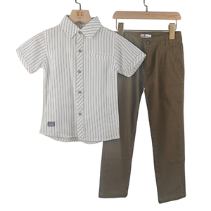 Set all'ingrosso di abbigliamento per bambini in cotone 100% Casual pantaloncini da t-shirt stampati per ragazzi 4-12 anni - Product Image 1