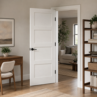 Porte intérieure à 4 panneaux 32x80 en stock aux États-Unis, porte de chambre pré-montée à âme pleine en MDF style Shaker avec cadre