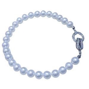 สร้อยข้อมือไข่มุกน้ำจืดธรรมชาติทำมือ 5-6 มม. คุณภาพสูง วงเดียว ประดับด้วยเงินแท้ออโรร่า ให้ความรู้สึกเกือบไร้ตำหนิ - Product Image 5