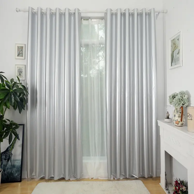 100% Blackout Curtain Heat Insulation Full Shading Sun Protection Curtain, Silver Blackout Curtain#