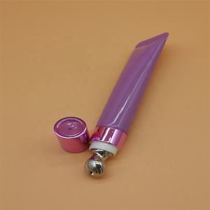 Tube cosmétique de crème pour les yeux en stock Tube souple en PE D18 de 20ml <span class=keywords><strong>avec</strong></span> applicateur de <span class=keywords><strong>massage</strong></span> Couvercles en argent en alliage de zinc Emballage de tube de crème pour les yeux - Product Image 5