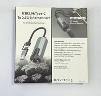 Adaptador de Red Gigabit USB 3.0 Tipo-C 2.5G/5G con Puerto Ethernet RJ45, Convertidor de Red Externo con Cable de 2500/5000 Mbps para Escritorio