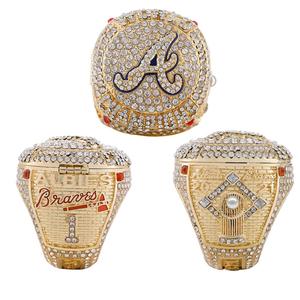 Meilleures ventes de bijoux plaqués or en gros, bagues de championnat sportif MLB personnalisées, bagues de champion de baseball Bling <span class=keywords><strong>Atlanta</strong></span> Braves - Product Image 1