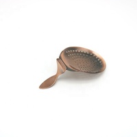 Filtre de Bar en Bronze Antique, outil de barbier pour cocktails Cocktail en acier inoxydable, lance-pierre, Martini, poignée conique courbée, Julep passoire