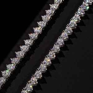 Heart Cut Moissanite 925 <b>Silver</b> Tennis Necklace <b>Choker</b> Elegant Anniversary Wedding Party Jewelry Gift for Women Style - Product Image 1