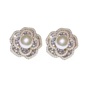 YIFANSHI Tiktok the same model fashion small fragrance pearl women's high-class luxury earrings fashionable jewelry