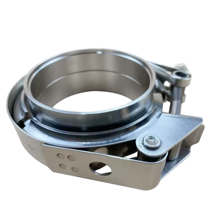 Хомут V-образный из нержавеющей стали SS304 для турбонагнетателей, регулируемый, с полированной поверхностью, металлические фланцы, дюймовая система измерения - Product Image 4