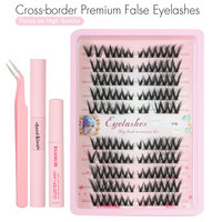 Kit de cils en grappe DIY, cils individuels effet œil de renard, cils naturels, 120 paires de cils en grappe